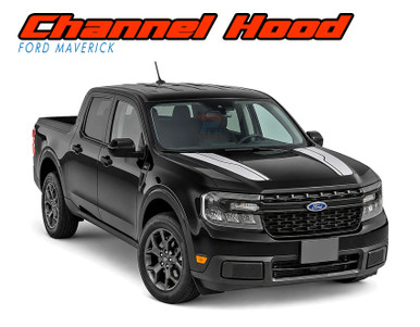 MAV CHANNEL HOOD | 2022-2026 Ford Maverick Hood Stripes Decals Vinyl Graphics Kit (VGP-10648)