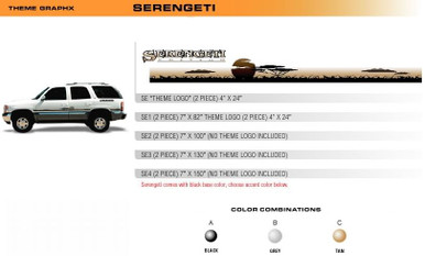 SERENGETI Universal Vinyl Graphics Decorative Striping and 3D Decal Kits by Sign Tech Media, Inc. (STM-SE)