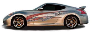 ROCK STAR : Automotive Vinyl Graphics - Universal Fit Decal Stripes Kit - Pictured with TWO DOOR SPORTS CAR (ILL-1396)
