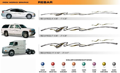 REBAR Universal Vinyl Graphics Decorative Striping and 3D Decal Kits by Sign Tech Media, Inc. (STM-RB)
