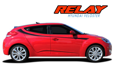 RELAY : Hyundai Veloster Upper Body Door Accent Striping Vinyl Graphic Stripes Decal Kit (VGP-1935)