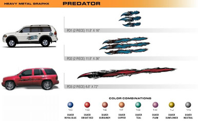 PREDATOR Universal Vinyl Graphics Decorative Striping and 3D Decal Kits by Sign Tech Media, Inc. (STM-PD)
