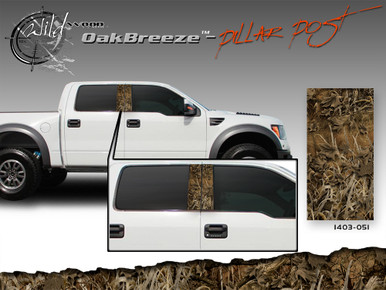 Oak Breeze Wild Wood Camouflage : Pillar Post Decal Vinyl Graphic 22 inches x 12 inches (ILL-1403.051)