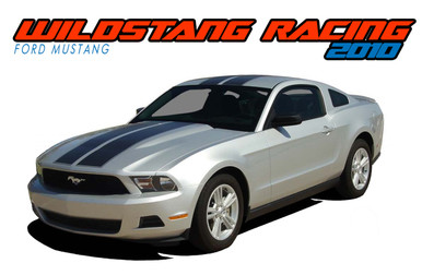 WILDSTANG 10 : 2010 2011 2012 Ford Mustang Hood Roof Trunk Racing Stripes Rally Vinyl Graphic Kit (VGP-1568)