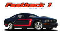 FASTBACK 1 : 2005 2006 2007 2008 2009 Ford Mustang Boss Style Side Door Vinyl Graphics Rally Decal Striping Kit (VGP-1458)