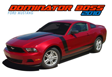 DOMINATOR BOSS : 2010-2012 Ford Mustang Hood and Sides Vinyl Graphics Decal Striping Kit (VGP-1512.1513)
