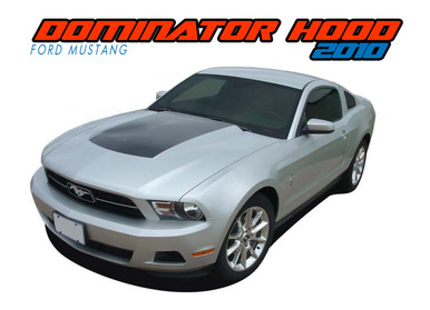 DOMINATOR HOOD : 2010 2011 2012 Ford Mustang Center Hood Blackout Vinyl Graphics Decal Kit (VGP-1512)