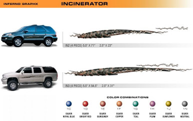 INCINERATOR Universal Vinyl Graphics Decorative Striping and 3D Decal Kits by Sign Tech Media, Inc. (STM-IN)