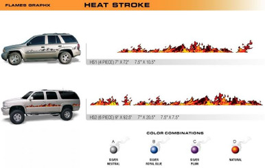 HEAT STROKE Universal Vinyl Graphics Decorative Striping and 3D Decal Kits by Sign Tech Media, Inc. (STM-HS)
