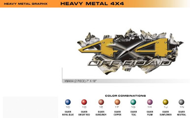 HEAVY METAL 4X4 Universal Vinyl Graphics Decorative Striping and 3D Decal Kits by Sign Tech Media, Inc. (STM-HM4X4)