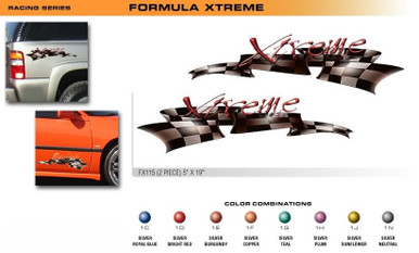 FORMULA SERIES XTREME Universal Vinyl Graphics Decorative Striping and 3D Decal Kits by Sign Tech Media, Inc. (STM-FX115)