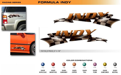 FORMULA SERIES INDY Universal Vinyl Graphics Decorative Striping and 3D Decal Kits by Sign Tech Media, Inc. (STM-FX116)