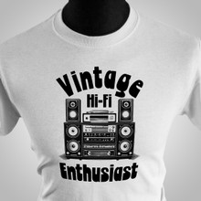 Vintage Hi Fi Enthusiast T Shirt (White)