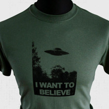 I Want To Believe T Shirt (Green)