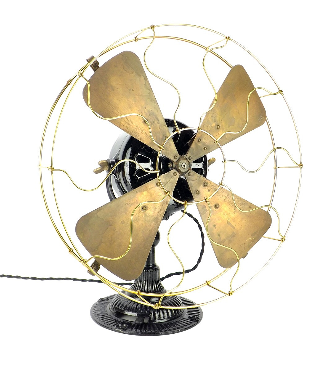 Circa 1906 16" Wesco Ornate Base Desk Fan Type 5320 antiquefanparts