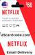 $60 Netflix card on UScardcode.com 400x600