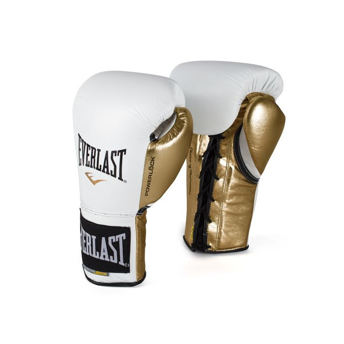 Everlast Powerlock Laced Training Gloves Black/Gold | FIGHT SHOP