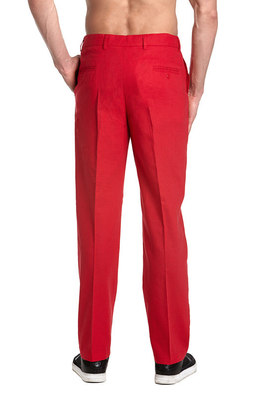 Red Linen Dress Pants for Men | Solid Color Pants