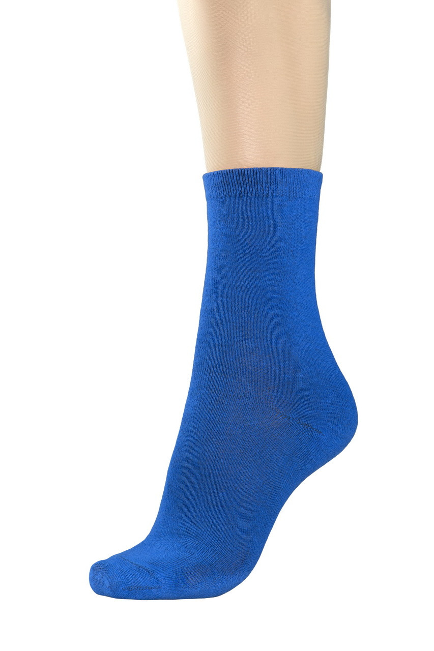 CONCITOR Women's Dress Socks Solid Royal Blue Color COTTON Mid Cut Sock