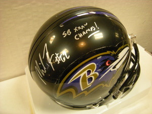 Mike Flynn Auto Ravens Mini Helmet