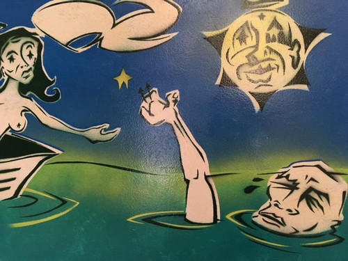 DOUG Z: Spraypaint Surrealizm "Catch A Drowning Star" Painting Element Artist