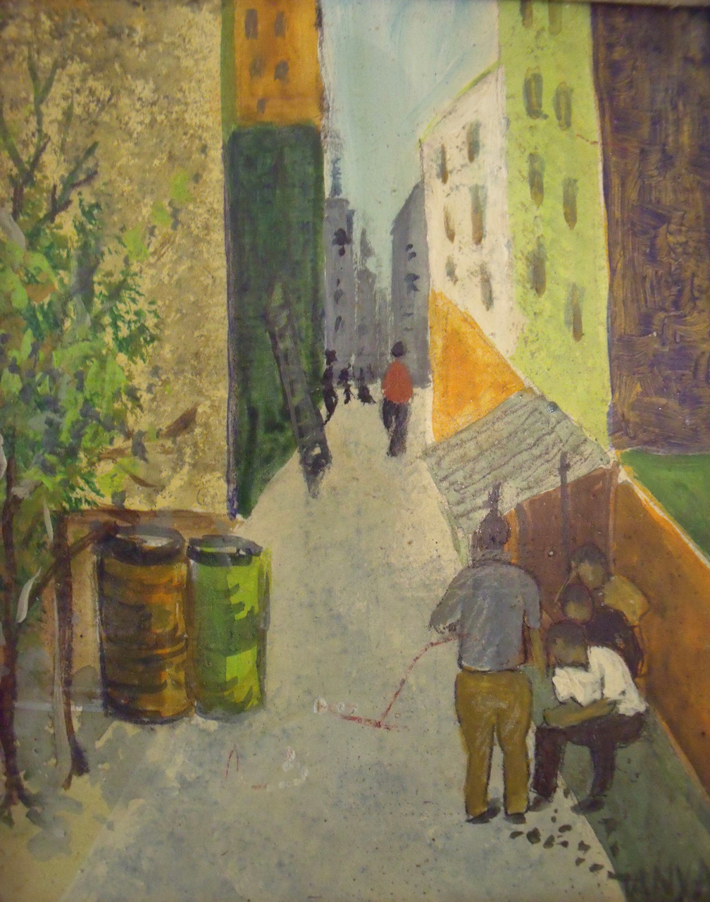 Tanya Jacobi 1922 2012 Nyc Alleyway Oil Painting Signed Ca