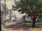 HARRY BARTON (1908-2001):"Seashore Village "Oil Painting Framed Signed Lovely   