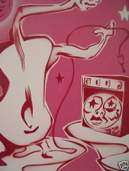  DOUG Z: Spraypaint Surreallizm "SEE SHARP and BE MAJOR" In Pink White Graffiti