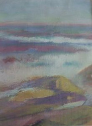 MADLYN-ANN C. WOOLWICH PASTEL"MAINE SHORES" LISTED ARTIST EXHIBIT LABEL