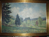 "NATURE VIEW" OIL CA 1920'S SIGNED LOVELY GOLD FRAME FR ASBURY PARK NJ COOKMAN A