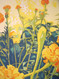 RICHARD KARWOSKI: LISTED AMER NYC (1938-1982) Marigold Garden"  Lithograph Signed Numbered 1981