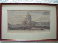 VUE DU FRONTISPICE DU DOME DE L'EGLISE JAQUES RIGUAD 18THC COPPERPLATE ENGRAVING