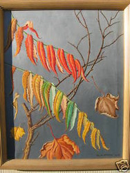 ULA PAINE LISTED FALLING LEAVES OIL 1972