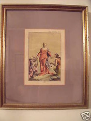 "OPI" 19TH C ENGRAVING HAND COLORED PRINT 1 OF 3 SET
