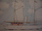 Nancy Winslow Parker Listed Illustrator (NYC 1933- 2014) "Sailing Ship"  Watercolor Ca 1980 Framed