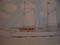 Nancy Winslow Parker Listed Illustrator (NYC 1933- 2014) "Sailing Ship"  Watercolor Ca 1980 Framed