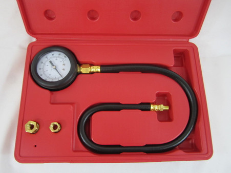 "Test and diagnose engine oil pressure in gas and diesel engines. Heavy duty steel gauge with rubber housing. Gauge fitting 1/4""-18 NPT. Brass fitting 1/8""- 27 NPT x 1/4"" - 18NPT. Brass fitting 1/8"" - 27 NPT x 3/8""- 18NPT. Pressure scale 0-100psi. 0-0.7 Bar. Hose size 1/4""x24"" long. Comes with storage case. 


"
