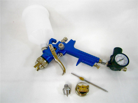 "True Power 20oz High Volume Low Pressure Gravity Spray Gun. This HVLP spray gun reduces overspray so more paint stays on your project rather than it going in the air. Perfect for spraying lacquer, primmers, sealers, paints and clears. Required working pressure 20-50 PSI. Average air consumption 6CFM @ 40 PSI. Standard nozzle 1.4mm, Optional nozzle 1.7MM (included). 20oz Paint capacity. Air inlet 1/4""-18 NPS.


