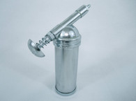 Spring loaded handle for constant priming. Heavy duty die cast head. Holds 3oz bulk loaded grease.
