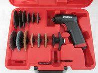 Complete kit with sanding disc and scuffing disc

Kit includes

Three 4" Sanding disc and Three 3" Sanding disc

Three 4" Surfacing Disc and Three 3" Surfacing Disc

4" and 3" backing pads

Light weight pneumatic sander with wrench

Blow molded storage case

Air tool specs

Free Speed 16,000 RPM

3.5 cfm / 20-22 cfm

1/4" Air Inlet 90 psi

Weight 1.54 Lbs

Also has a speed control switch

 