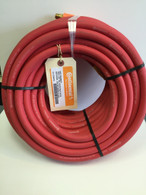 Sturdy Goodyear/Continental 100ft 3/8in. dia. EPDM rubber hose is ideal for use with pneumatic tools, stapler guns, lawn sprayers and air compressors. Features a weather-, oil- and heat-resistant outer coating to survive tough conditions. U.S.A. Features 1/4' npt fittings and is heat resistant from -40 degrees to 190 degrees.