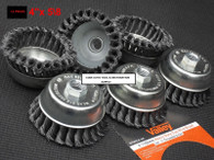 4''/100MM 1PC Heavy Duty Knotted Wire Cup Brush Wheel Valley 5/8'' Threaded Arbor