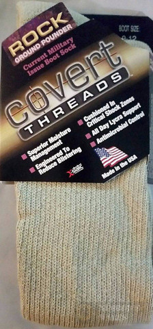 Covert Threads GROUND POUNDER Military Boot Socks LG SAND 2310