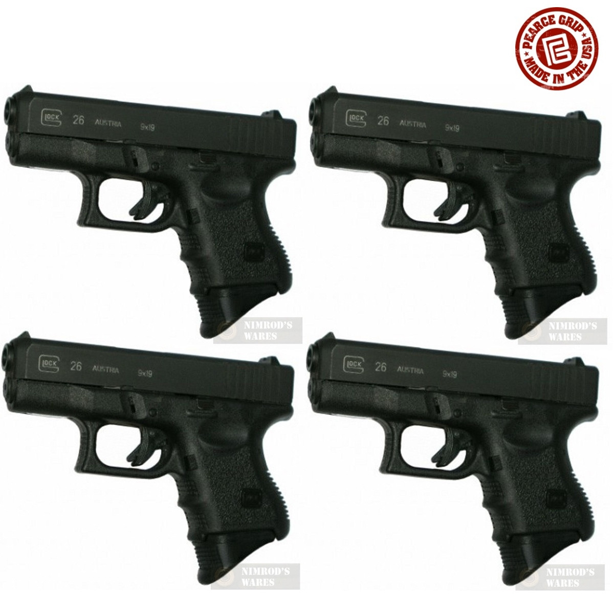Pearce Grip PG-26XL Mag Extension GLOCK Model 26 27 33 39 Pistol Gun Magazine 