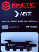 KINETIC Single 3 Slot QD / Quick Detach M-LOK Rail Section KIN5-100