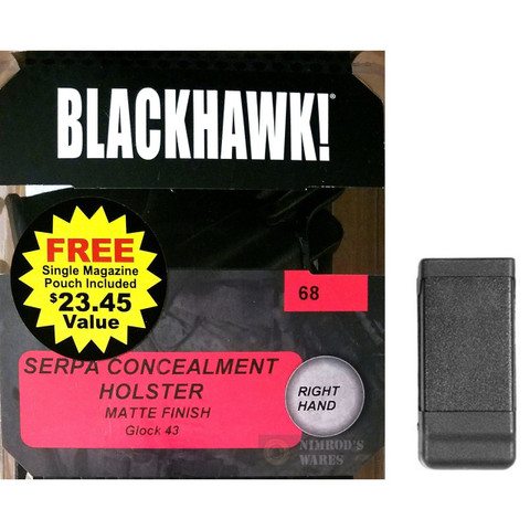 BlackHawk SERPA CQC Glock 43 G43 Holster RH 410568BK-R