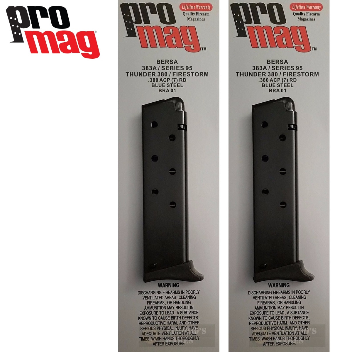 Black for sale online ProMag BRA01 Bersa Thunder 380 Handgun 7 Round Magazine