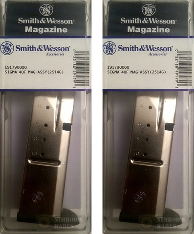 2-PACK Smith &Wesson 19179 SIGMA 40C-E-F-G and MORE! 40SW 10Rd Magazines