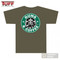 TUFF "GUNS AND COFFEE" T-Shirt OD Medium Front/Back Small/Large Logos 3001OD