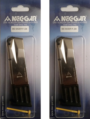 2-Pack Mec-Gar SIG SAUER P226 9mm 10 Round Nickel Magazines MGP22610N